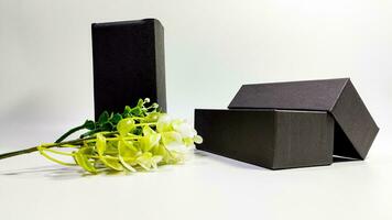 zwart doos foto voor uw bedrijf Product verpakking mockup
