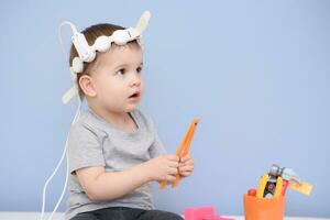 baby naar nemen magnetotherapeutisch procedures in de ziekenhuis foto