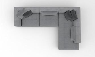 bank bovenaanzicht meubels 3D-rendering foto