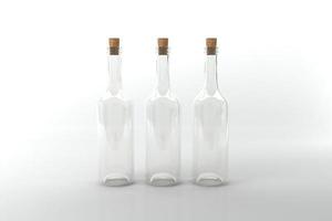 3D-gerenderde flessen mockup-sjabloon foto
