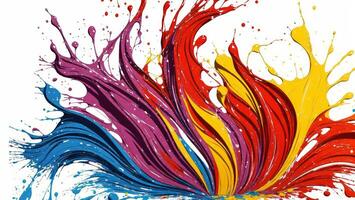ai gegenereerd artistiek kleurrijk verf spetterde abstract behang foto