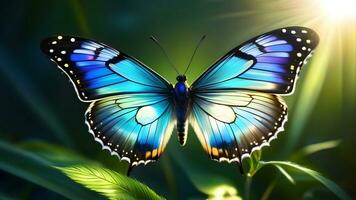 ai gegenereerd licht glimmend vlinder foto
