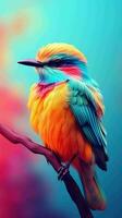 ai gegenereerd pastel mooi en lief vogel foto