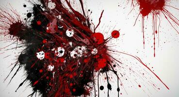 ai gegenereerd artistiek rood bloed spetterde Aan wit canvas behang foto