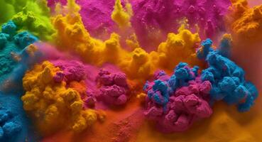 ai gegenereerd artistiek kleurrijk dicht poeder explosie abstract behang foto