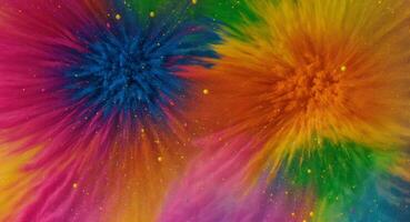 ai gegenereerd artistiek kleurrijk dicht poeder explosie abstract behang foto