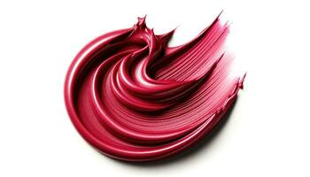 ai gegenereerd gewerveld glanzend lippenstift structuur in stralend rood elegantie foto