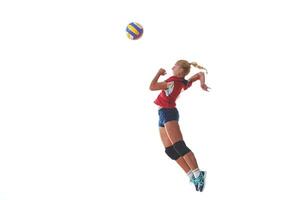 vrouw spelen volleybal foto