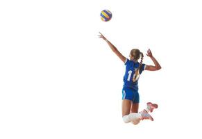 vrouw spelen volleybal foto