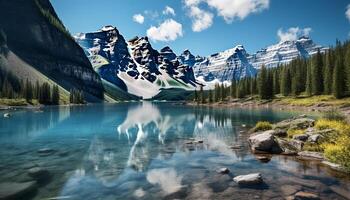 ai gegenereerd rustig zonsondergang over- water, natuur schoonheid in tropisch paradijs gegenereerd door ai foto