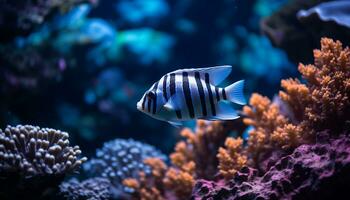 ai gegenereerd onderwater- schoonheid vis, rif, natuur, dier, water, tropisch klimaat gegenereerd door ai foto