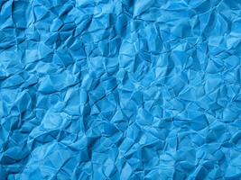 achtergrond van verfrommeld blauw papier. foto