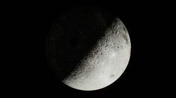 glimp van de zonovergoten deel van de maan van buitenste ruimte foto