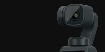 detailopname zak- handheld gimbal actie camera. 3d renderen foto