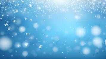 ai gegenereerd Kerstmis deeltjes en hagelslag voor een vakantie viering Leuk vinden Kerstmis of nieuw jaar. glimmend blauw en wit lichten foto