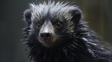 ai gegenereerd binturong vol natura dier behang achtergrond foto