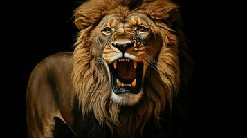 ai gegenereerd leeuw natura dier behang achtergrond foto