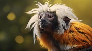 ai gegenereerd tamarin natura dier behang achtergrond foto