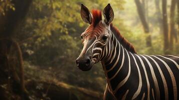 ai gegenereerd okapi natura dier behang achtergrond foto