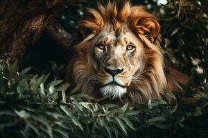 leeuw in de wildernis foto