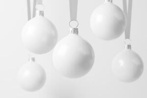 Kerstmis bal wit blanco matte 3d renderen mockup foto