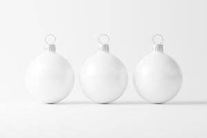 Kerstmis bal wit blanco matte 3d renderen mockup foto