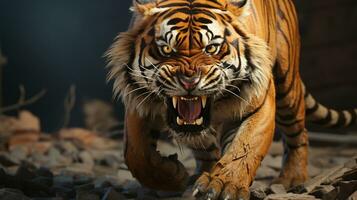 ai gegenereerd woest tijger behang foto