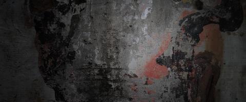 horror cement textuur. grunge enge achtergrond. muur beton oud zwart foto