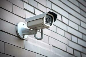 ai gegenereerd gebouw bewaker beveiligen camera veiligheid systeem elektronisch technologie privacy toezicht foto