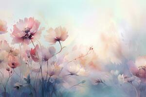 ai gegenereerd pastel schoonheid bloeiend abstract achtergrond bloemen detailopname fabriek tuin vers bloemen foto