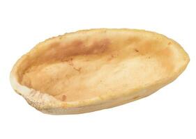 leeg schelp van geroosterd pistache Aan een wit geïsoleerd achtergrond foto