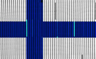 vlag van republiek van Finland Aan een getextureerde achtergrond. concept collage. foto