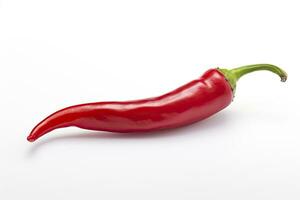 ai gegenereerd een rood Chili peper is geïsoleerd Aan een wit achtergrond. ai gegenereerd foto