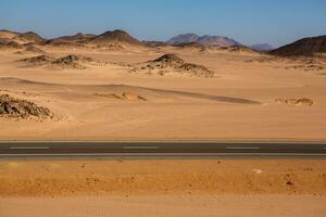landschap van Sahara woestijn in Egypte. conceptuele voor vrijheid, genieten van de reis. foto