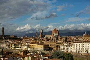 foto met de panorama van de middeleeuws stad van Florence in de regio van Toscane, Italië