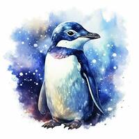 ai gegenereerd waterverf pinguïn voor t-shirt ontwerp. ai gegenereerd foto