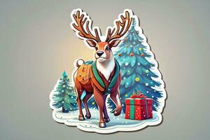ai gegenereerd blij jingles feestelijk Kerstmis stickers naar vonk uw vakantie juichen foto