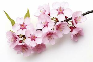 ai gegenereerd sakura bloemen geïsoleerd Aan wit achtergrond. ai gegenereerd foto