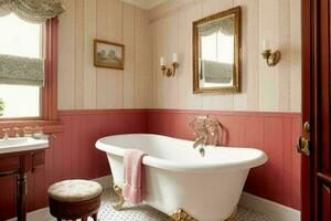 ai gegenereerd Victoriaans stijl badkamer. pro foto