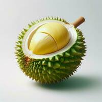 ai gegenereerd durian fruit, schijfje rijp durian fruit foto