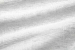 ai gegenereerd kleding stof canvas geweven structuur wit achtergrond foto