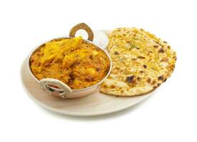 Indisch vegetarisch keuken speciaal zoet en pittig paneer pasanda of gevuld paneer kerrie foto