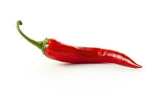 ai gegenereerd een rood Chili peper is geïsoleerd Aan een wit achtergrond. ai gegenereerd foto