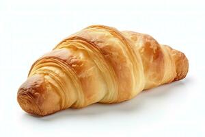 ai gegenereerd croissant geïsoleerd Aan wit achtergrond. ai gegenereerd foto