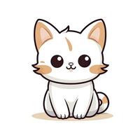 ai gegenereerd schattig kawaii kat clip art icoon wit achtergrond. ai gegenereerd foto