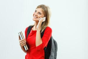 leerling Aan de telefoon foto