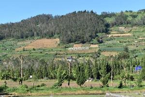 prachtige natuur in het dieng-deel van Indonesië foto