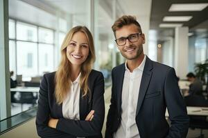 ai gegenereerd twee meisjes met rugzakken verkennen de bossen foto