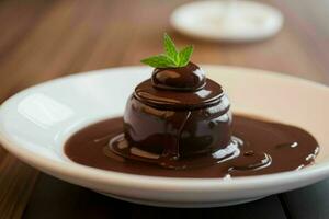 ai gegenereerd chocola pudding. pro foto