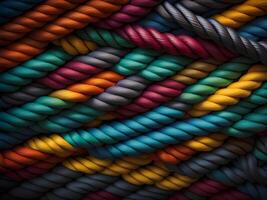 ai gegenereerd kleurrijk touw textuur. abstract achtergrond foto